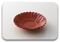 煎茶托牡丹朱蒔